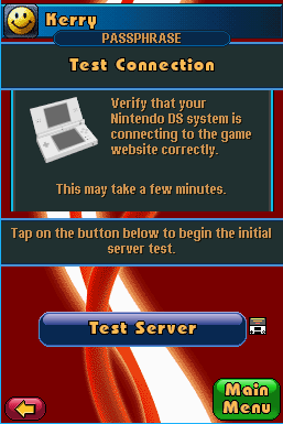 Test Connection screen